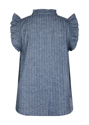 Siona Emb stripe top Blue Neo Noir 